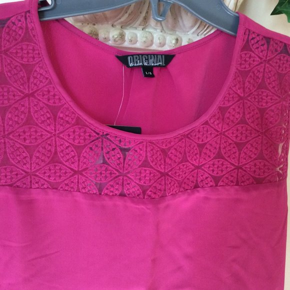 3/$50 - NWT - Hot Pink Sleeveless top by Nicole Miller - Picture 1 of 7